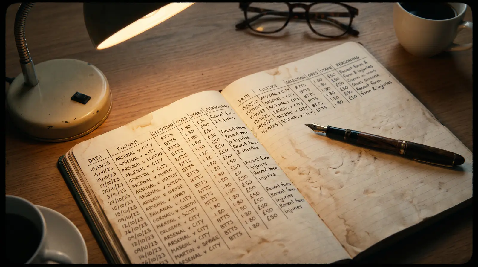 Detailed bet log recording fixture, odds, stake and reasoning for each rugby bet
