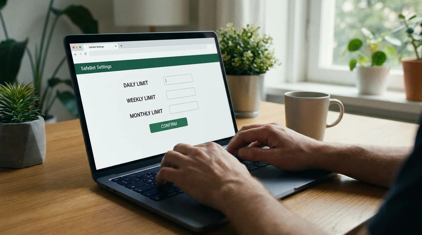Deposit limit being set on a UK betting account through responsible gambling tools