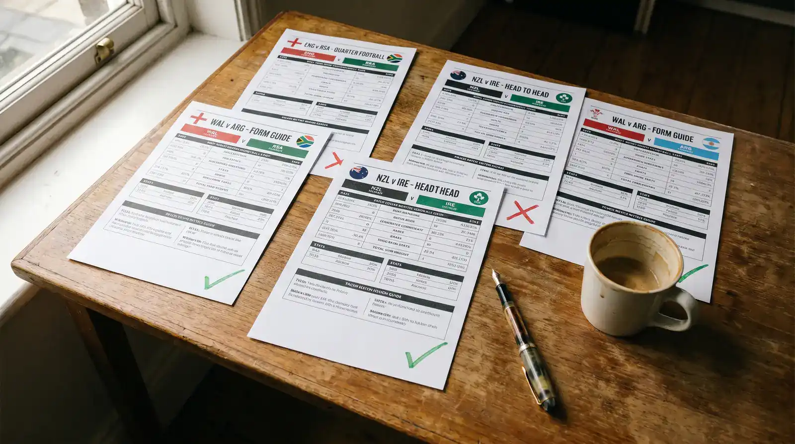 Rugby bettor selecting independent accumulator legs across multiple fixtures