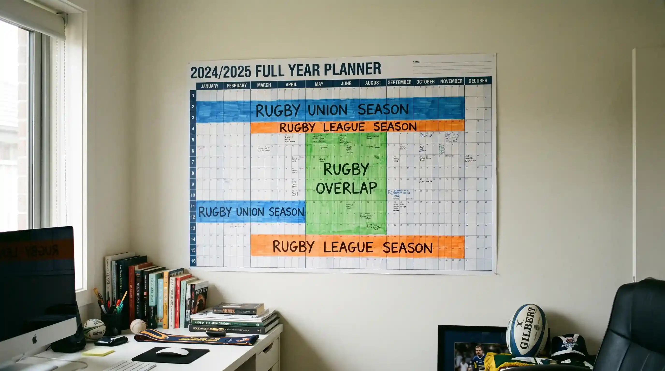 Annual rugby betting calendar showing union and league tournament schedules