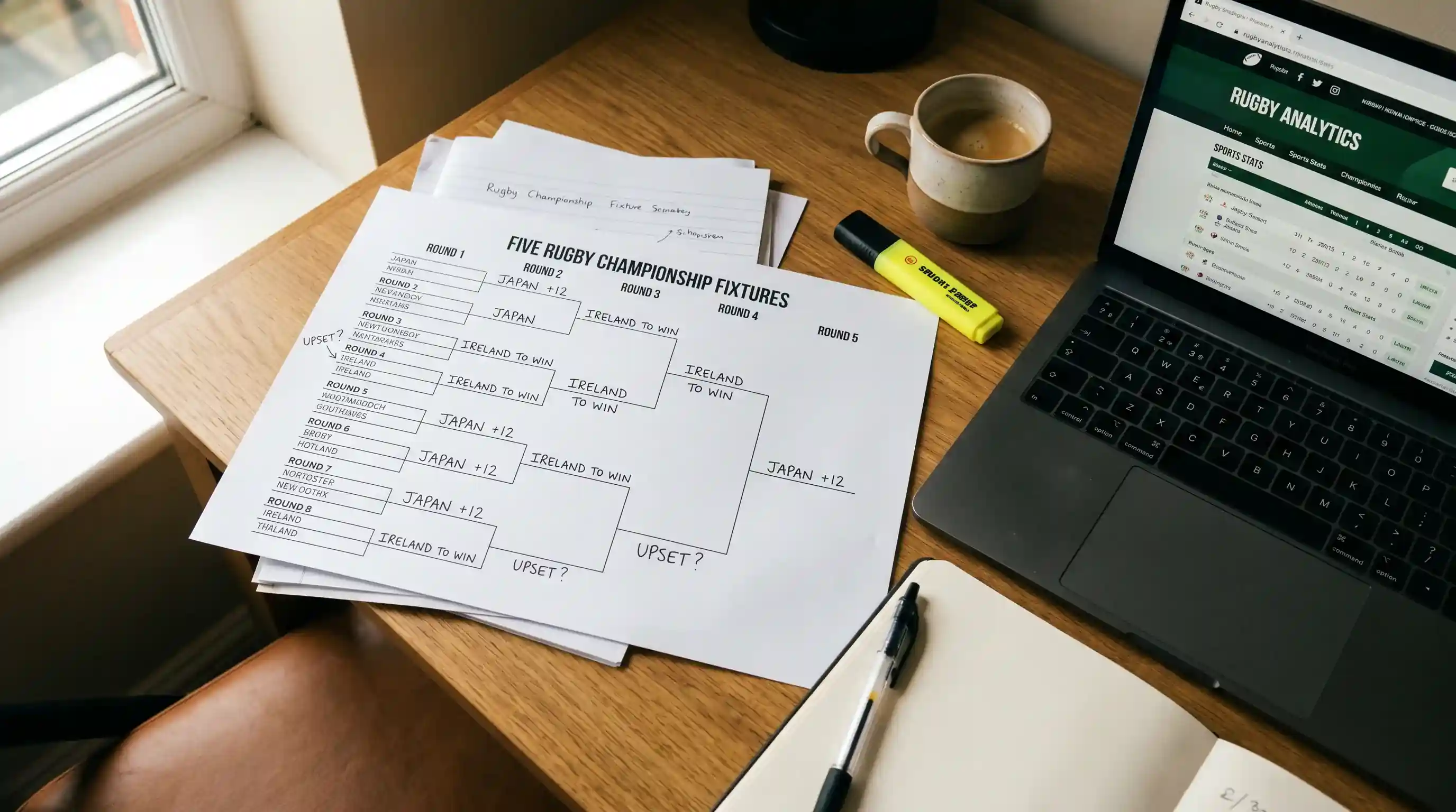 Rugby analyst reviewing round-by-round Six Nations betting strategy notes