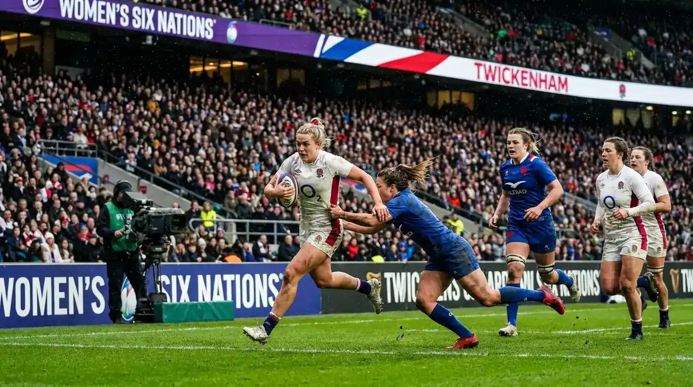 Women's Six Nations match with players competing at international level