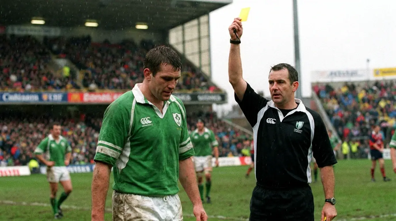 Rugby player receiving a yellow card impacting the discipline betting market